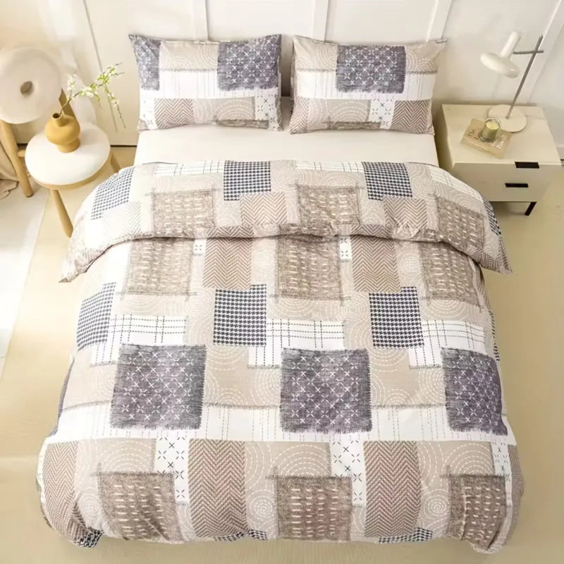 Ensemble d'édredon pour lit simple 2 pièces avec taie d'oreiller Collection de literie en coton mélangé Plusieurs options de style Confort toutes saisons