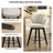 008-Wing Back Set of 2 25" Adjustable Swivel Bar Stools - Solid Wood Legs, Chenille Upholstery, Leveling Feet-132463120