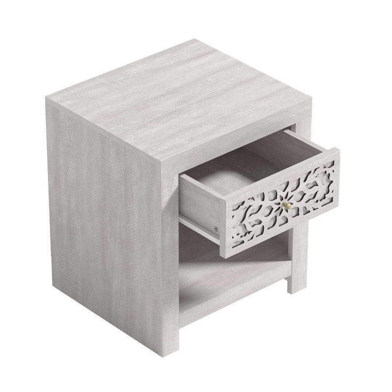 Table de chevet 1 tiroir Lukasik, Chêne gris cendré