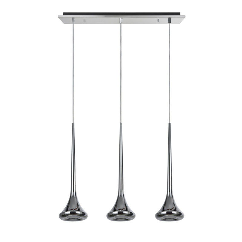 Huka Lodge 3 - Light Kitchen Island Pendant, Chrome