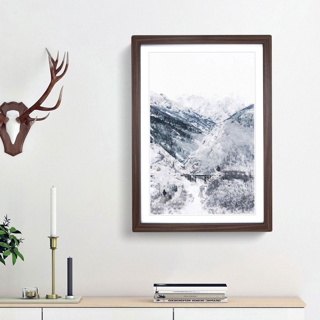 Wintertime at Denali National Park Alaska - Picture Frame Painting Print