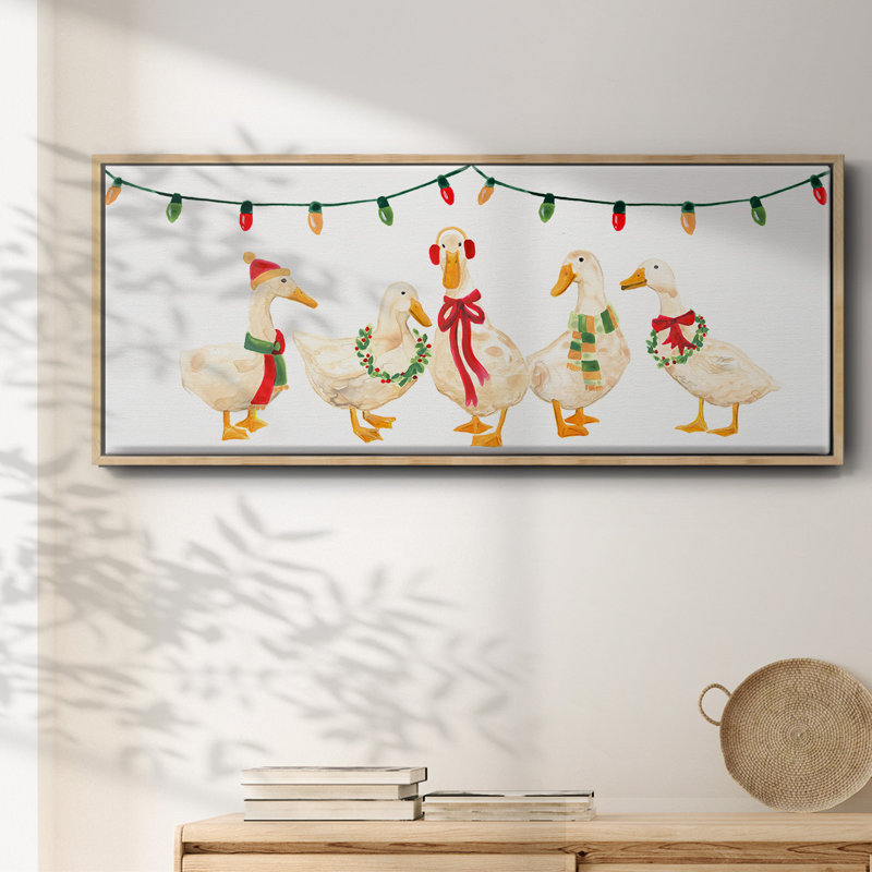 Merry Quackmas Collection D- Framed Canvas, 20" H x 50" W