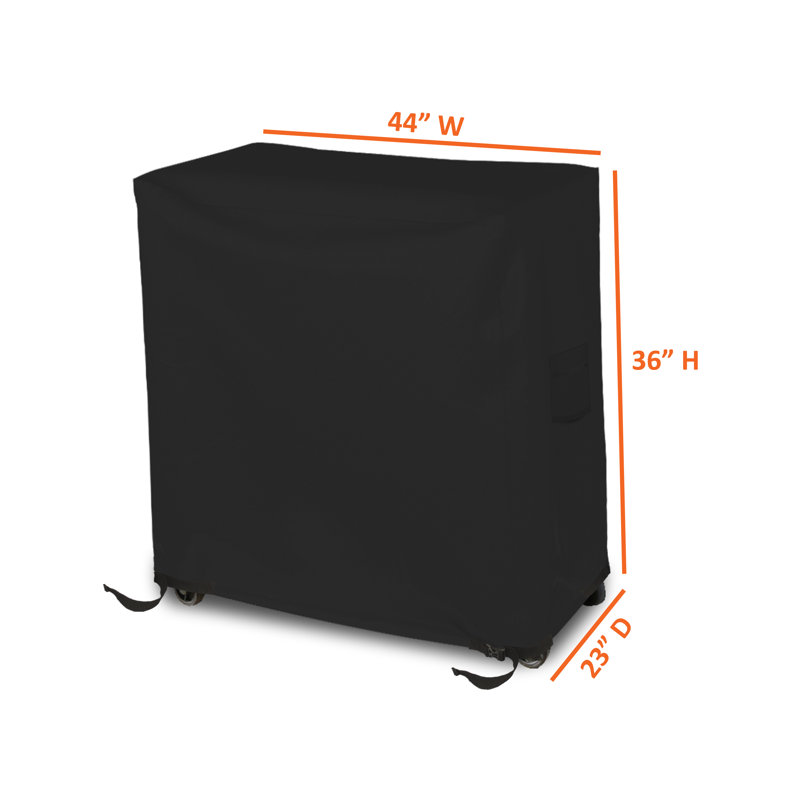 Heavy Duty Cooler Cart Cover, 18 OZ, Black, 36" H x 44" W x 23" D