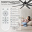 Ventilateur de plafond de 183 cm (72 po) avec éclairage DEL 3CCT à intensité variable et télécommande, moteur CC réversible à 6 vitesses