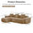 Spacious Velvet Sectional Sofa, No Assembly, Modern Brown L-shape