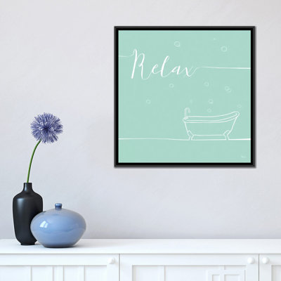 " Underlined Bath In Teal I " by Veronique Charron
