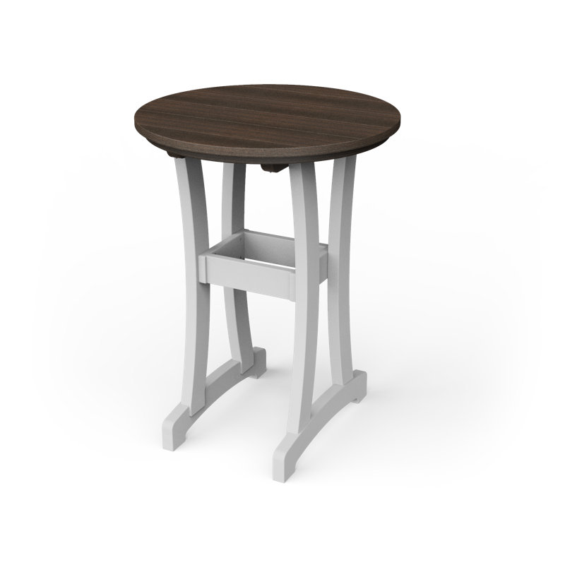 Table de bar Stella, H 30 po x l 30 po x P 30 po, Noyer brésilien / blanc