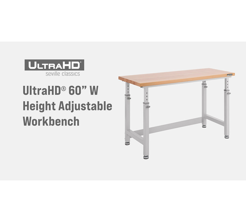 UltraHD Adjustable Height Granite Workbench with Hardwood Top