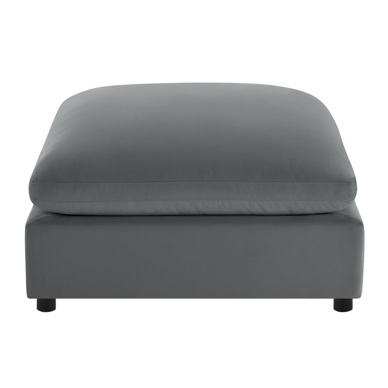 Repose-pieds en tissu gris anthracite Caylie