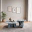 Ensemble de tables basses gigognes en marbre naturel avec dessus ronds polis et piédestaux gris doux, centre de table moderne 2 pièces