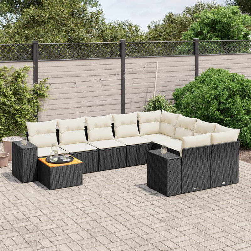 Grand canapé modulaire en rotin PE Vidaxl