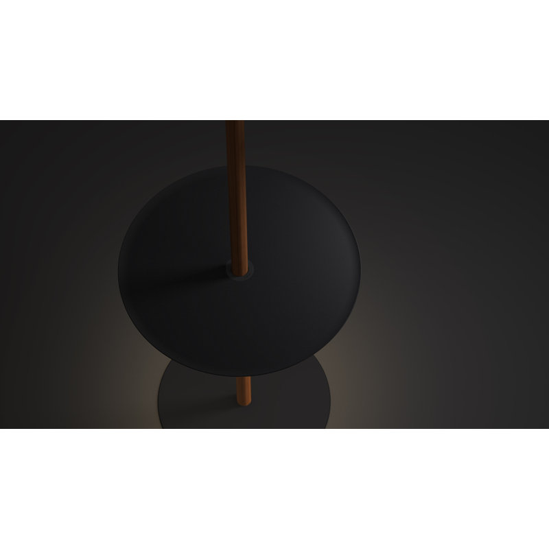 Nivél Pedestal with Tray, Black, Walnut