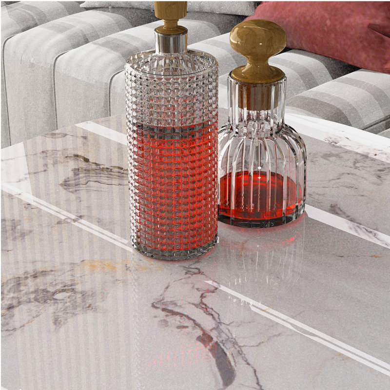 Logenita 2 - Piece Marble Top Living Room Table Set