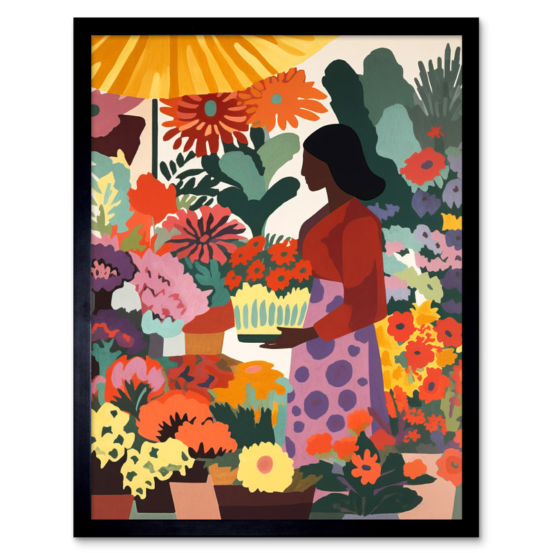 Albirdia Danish Pastel Aesthetic Florist Flower Market - Single Picture Frame Print