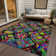 Machine Washable Indoor/Outdoor Christain ACN1327 Black Rug