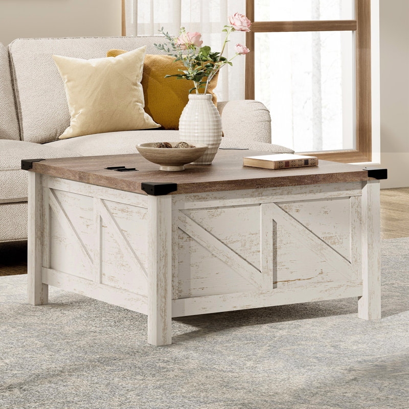 Table basse Glenford Farmhouse, Bois brun