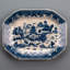 Porcelain Platter Blue and White Willow 14.5inL-1746913788