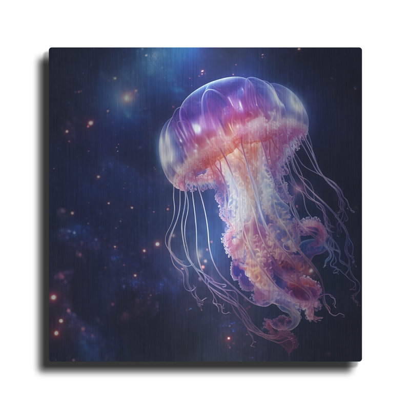 " Jelly Fish Giant', Metal Wall Art, 36"x36" " by Luxe Metal Portfolio, 12" H x 12" W 