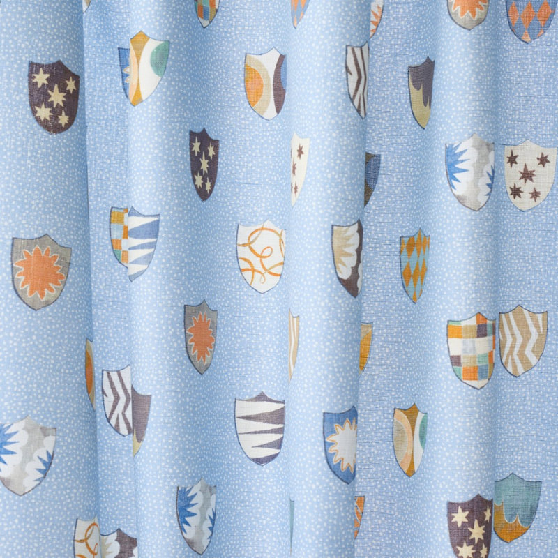 Tissu héraldique Schocalacher x Happy Menocal, Bleu Oxford