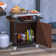Outdoor Grill Cart With Stainless Steel Tabletop, Storage, Patio Kitchen Island With Wheels, Hooks