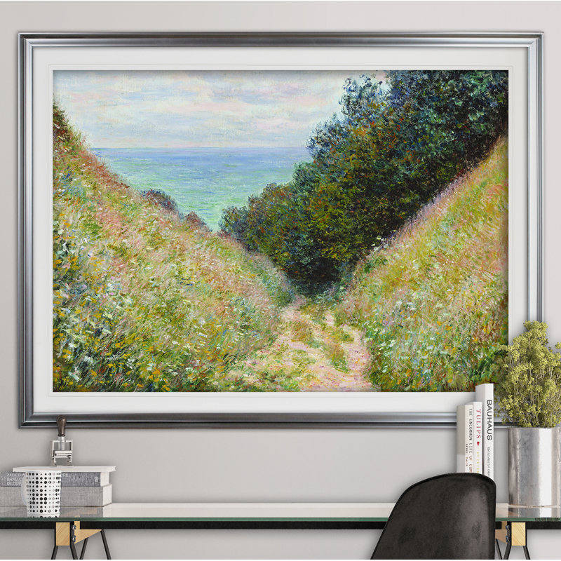 " Road At La CavÃ©e " by Claude Monet, Silver Framed, 20" H x 24" W x 1.5" D