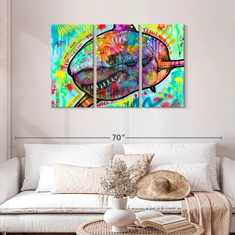 Colorful Shark, 28" H x 45" W