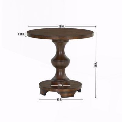 Round Pedestal End Table