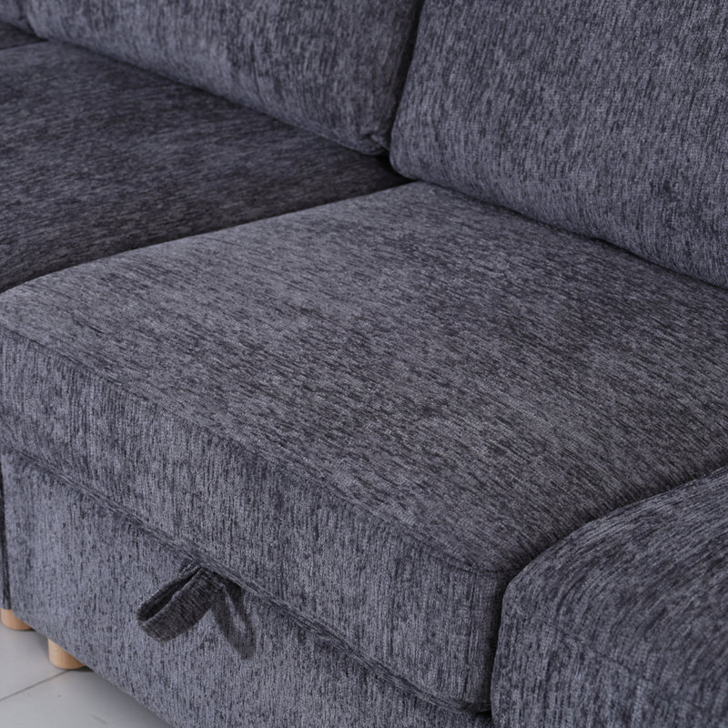 Canapé modulaire modulaire, canapé convertible avec rangement, Polyester gris, L 29,16 po