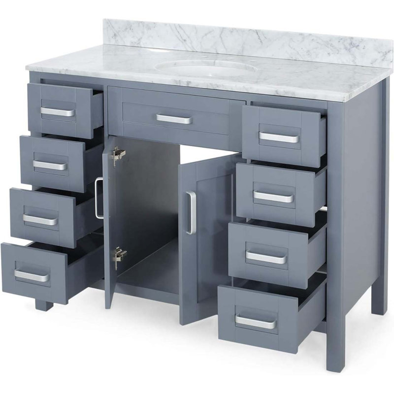 Meuble-lavabo avec plateau Sabatio, Gris