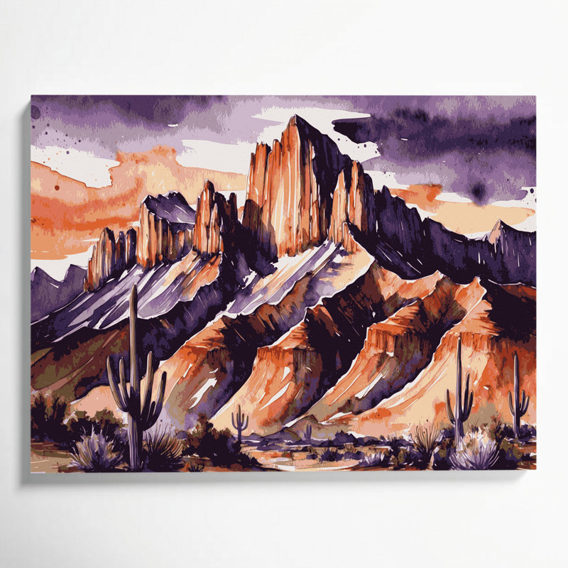 Art mural sur toile mauve Southwestern, H 24 po x l 36 po