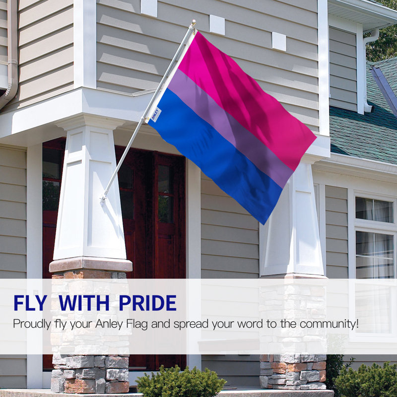 Vivid Pink and Blue Polyester Bi Pride Flag with Brass Grommets