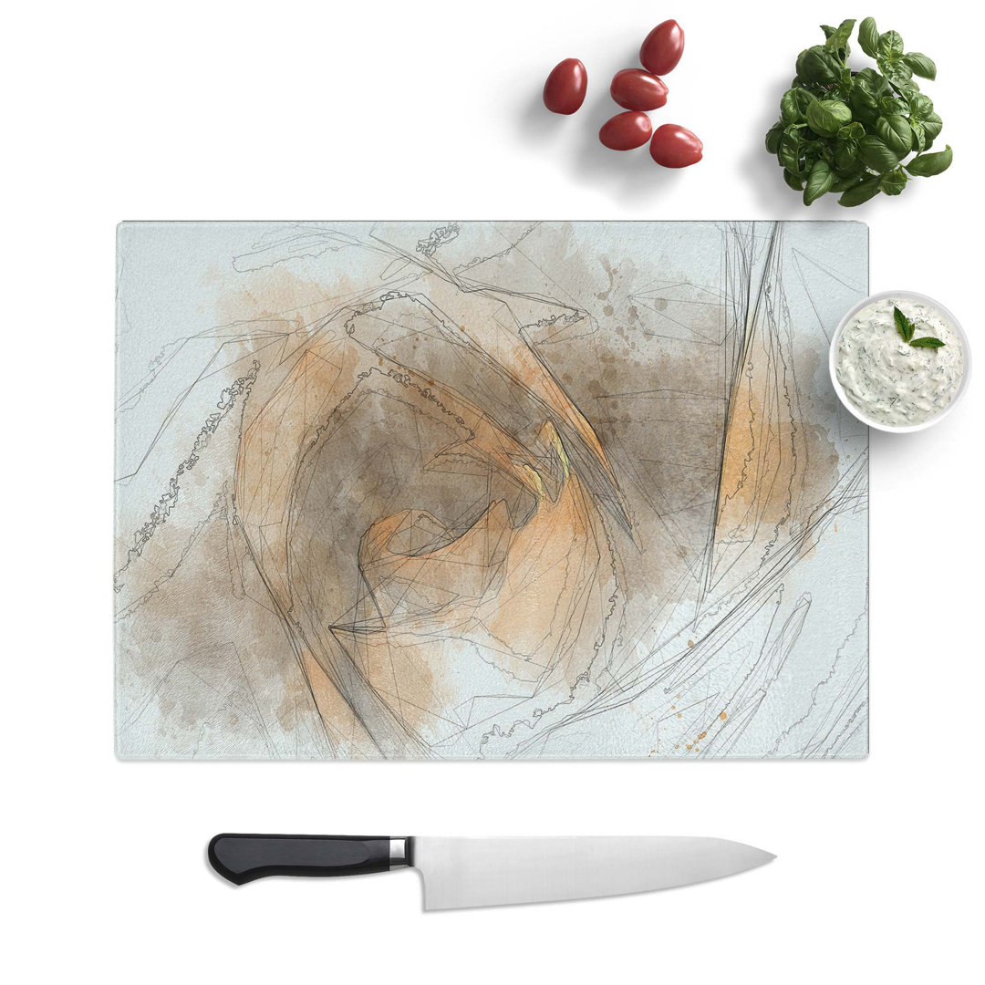Tempered Glass Rose Flower Chopping Board