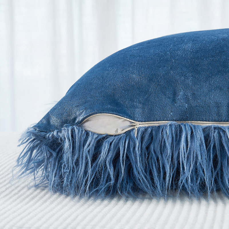 Geometric Square Cushion Cover, Blue