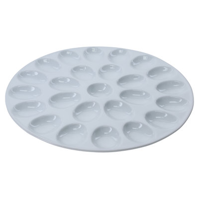Round Egg Plate, 13", White