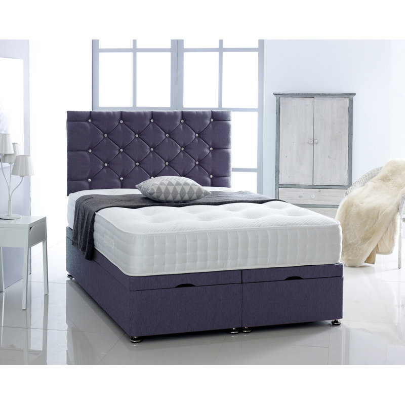 Fidler Upholstered Ottoman Storage Bed, Single (3'), Purple