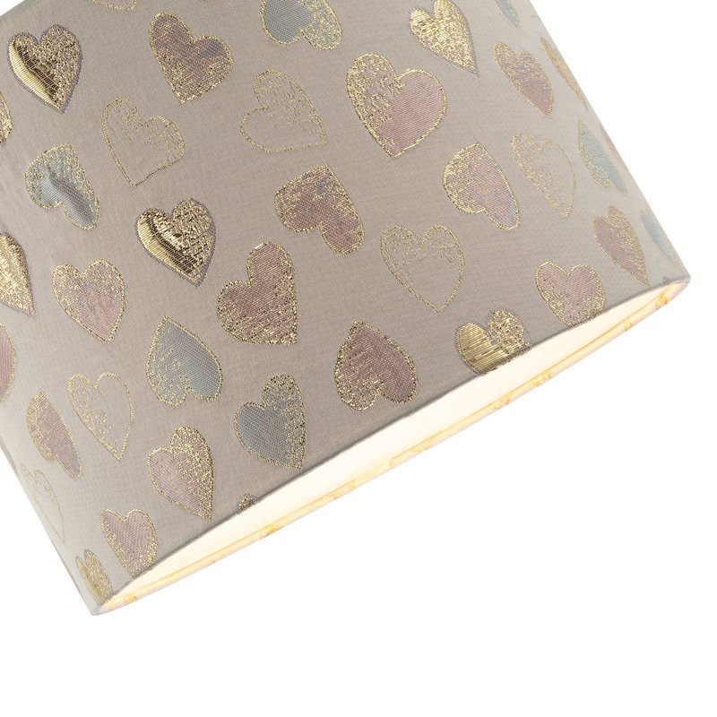 18cm H Fabric Drum Lamp Shade ( No Direct Attachment Method ) in Gold