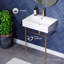 Lavabo console en céramique Claire 24 avec pieds chromés-749142779