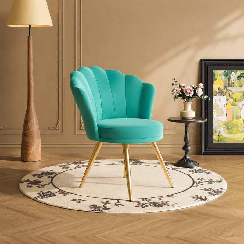 Upholstered Accent Chair, Cyan