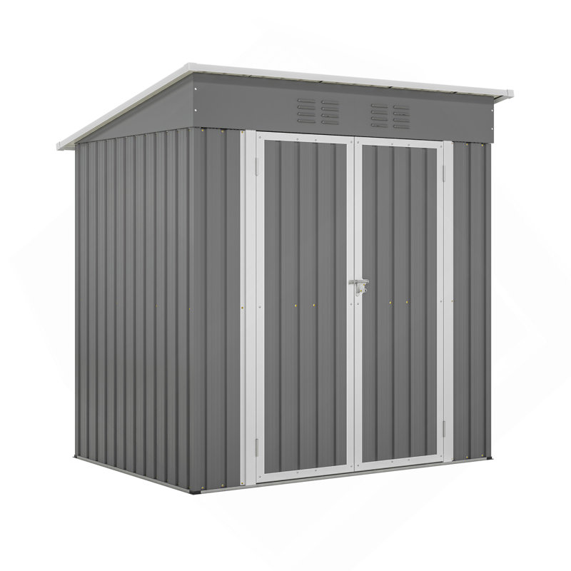 Remise en métal Lean-To, Gris 1, H 71,65 po x l 47,64 po x P 72,05 po