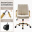 Chaise de bureau inclinable et pivotante en cuir véritable moderne H 40 po-117173332