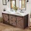 Ensemble de meuble-lavabo double en bois manufacturé 2 tiroirs 2 portes Chimira