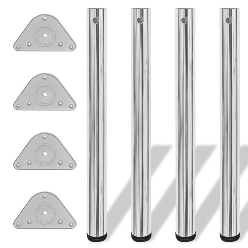 Table Leg, 28in H x 2.4in W x 2.4in D, Chrome