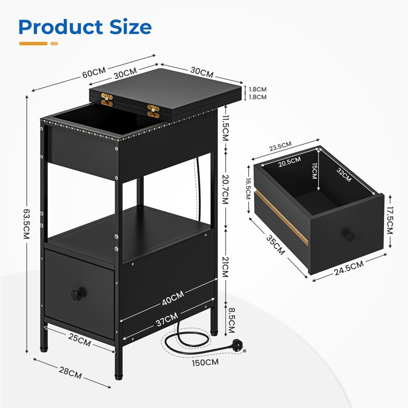 Deleshia End Table, Black
