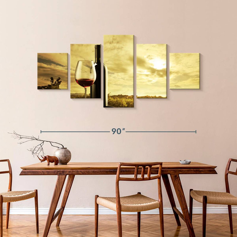 Red Wine At The Vineyard, H 42 po x l 92 po