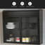 Armoire de rangement murale en métal à 2 portes avec portes et tablettes en verre trempé pour la salle de bain, la cuisine, le salon et le bureau-441213801