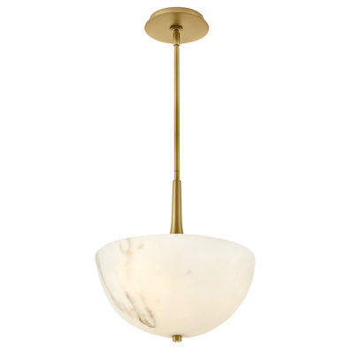 Three-Light Pendant w/ Cloudstone Bowl Shade