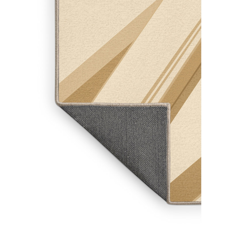Tapis rayé classique moelleux et doux à motif de chauve-souris et de bonnet de cricket Eliason, 7 x 9