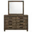 Ensemble de commode 2 tiroirs Frio, 8 tiroirs, bois brun doré