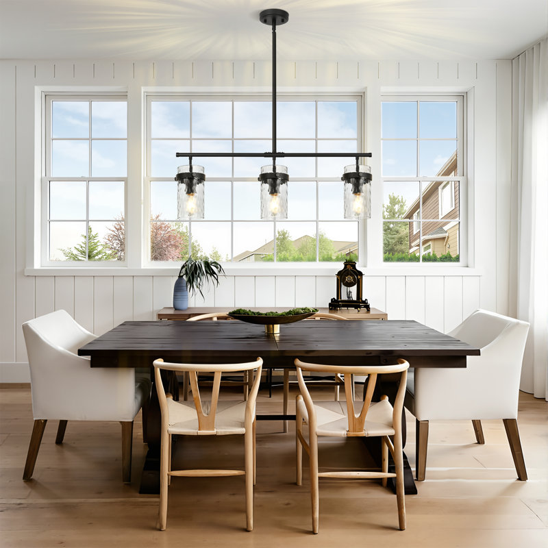 Levona 3 - Light 31"Wide Pendant Light for Kitchen Island (Matte Black), Matte Black