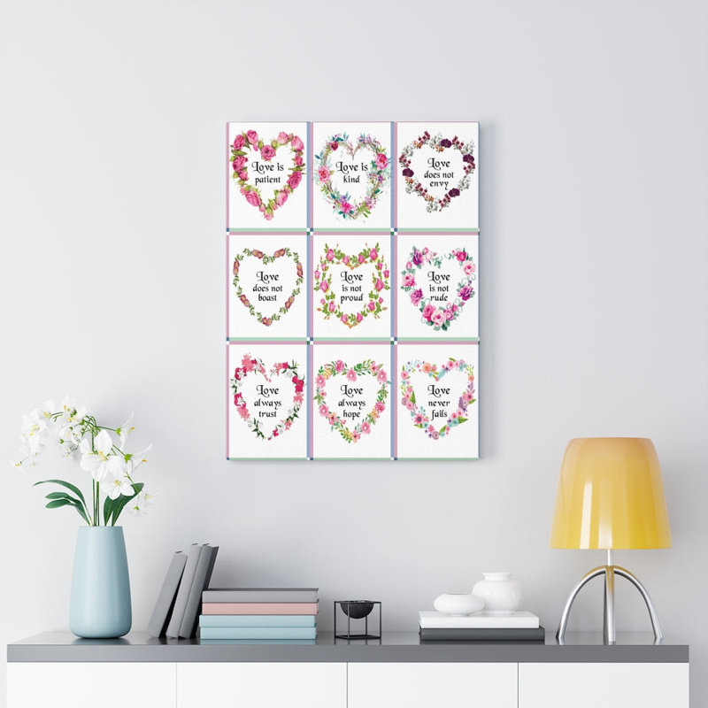 «Love Is 1 Corinthians 13.4-8 Christian Home Decor Scripture Art», H 24 po x l 18 po x P 1,25 po